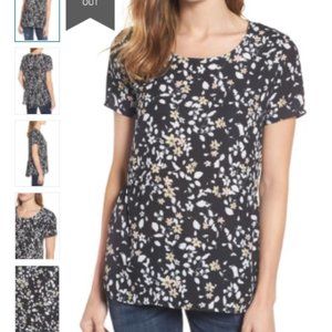 Pleione Ruffled Floral Peplum Back Top